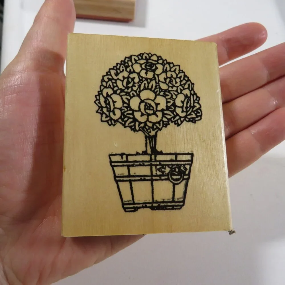Rubber Stamps Wood Mounted (Fence, Topiary, Just for You Bouquet)